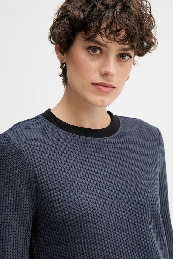Tričko s dlhým rukávom Calvin Klein Jeans tmavomodrá LV047D225G