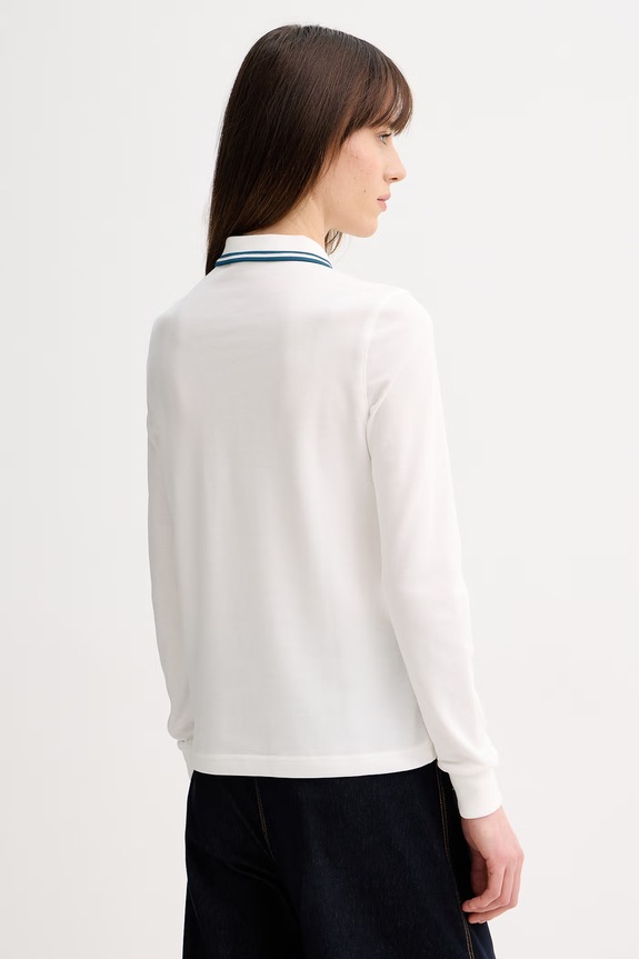 Odzież Fred Perry longsleeve bawełniany G3636 biały