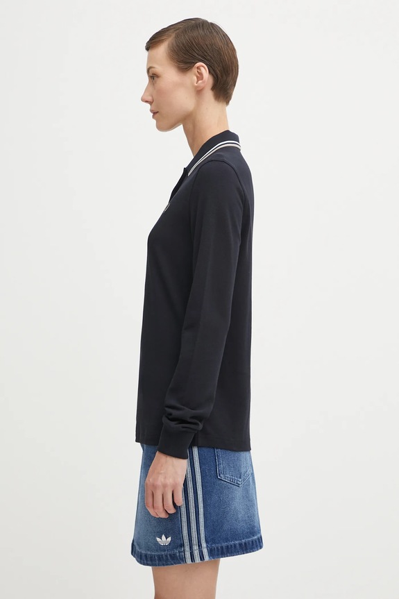Bavlnené tričko s dlhým rukávom Fred Perry G3636 tmavomodrá AW25
