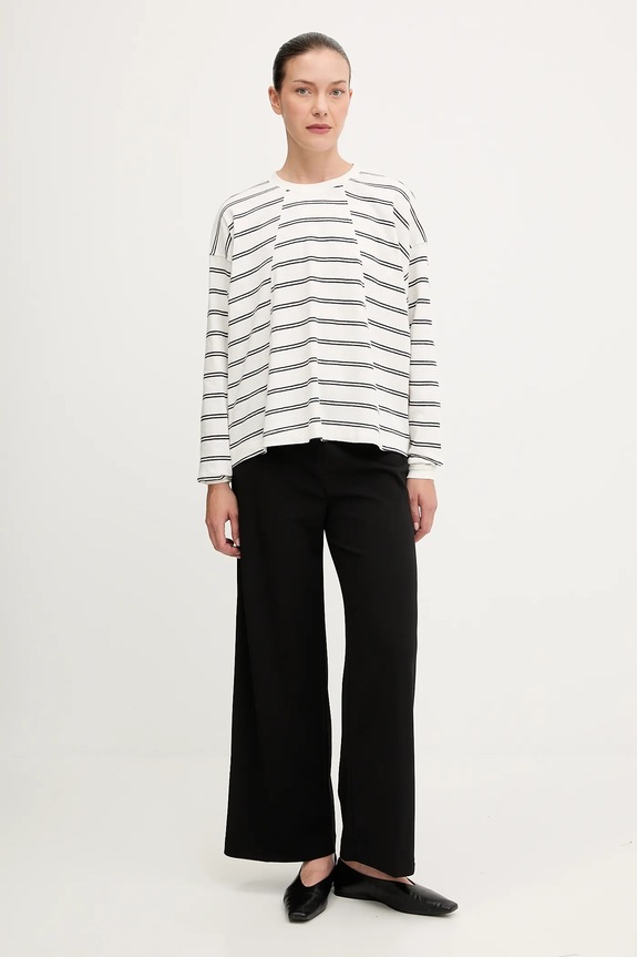 Bavlnené tričko G-Star A line stripe oversized D27183.E134 béžová AW25