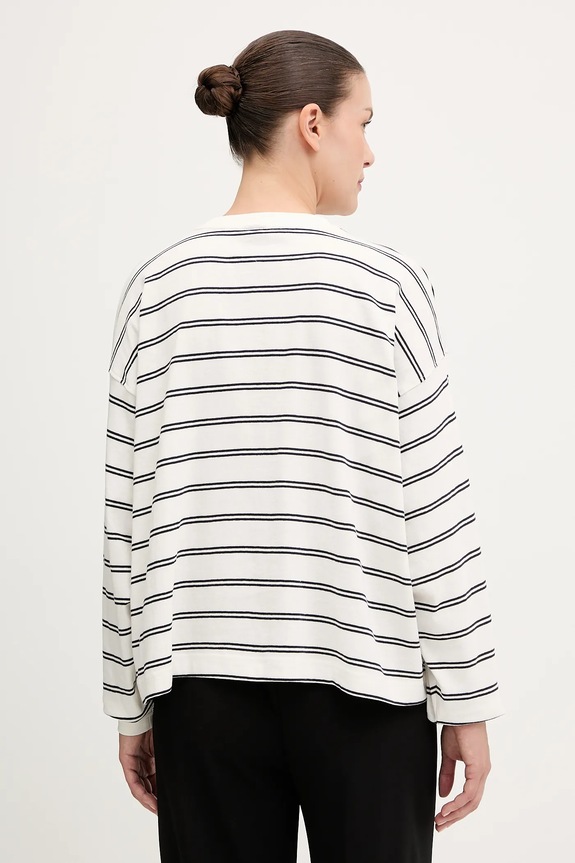 Oblečenie Bavlnené tričko G-Star A line stripe oversized D27183.E134 béžová