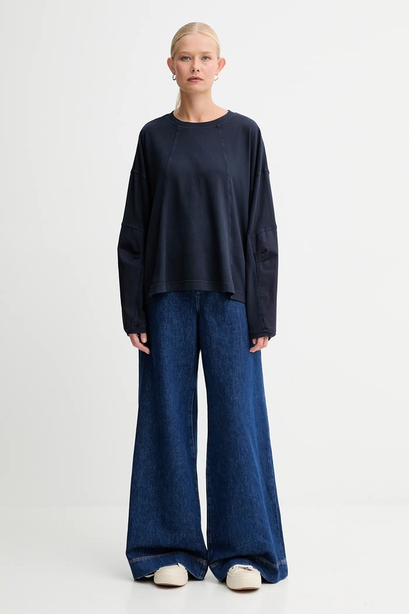 Tričko s dlhým rukávom G-Star Washed 3D mix D27192.C756 tmavomodrá AW25