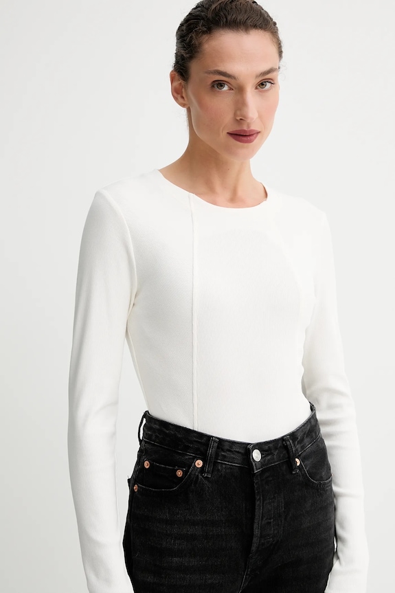 Tričko s dlhým rukávom G-Star A line slim rib béžová D26903.E136