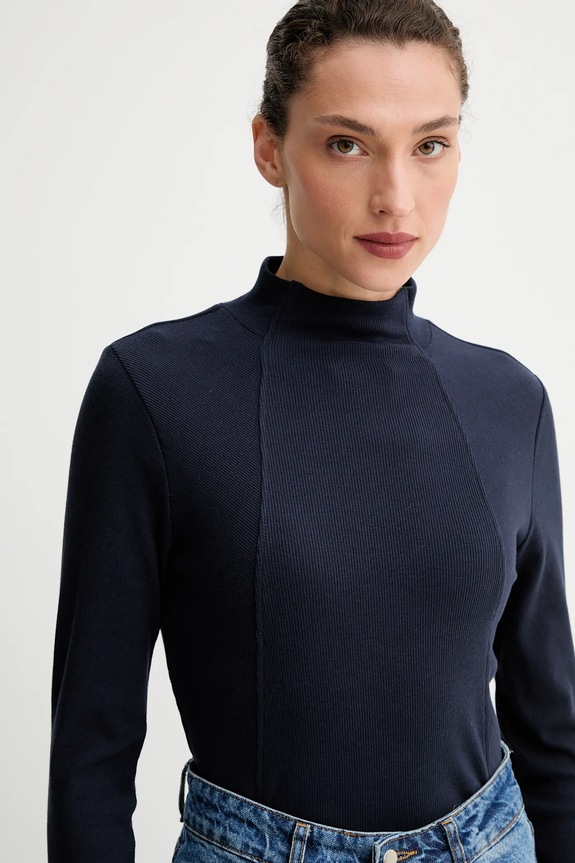 G-Star longsleeve A line slim rib mock bleumarin D26905.E136