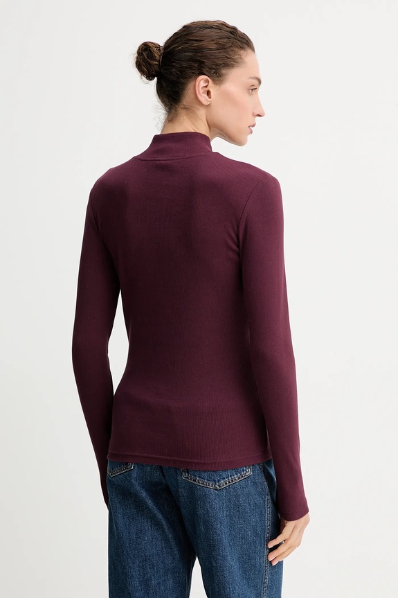 Tričko s dlhým rukávom G-Star A line slim rib mock D26905.E136 burgundské AW25