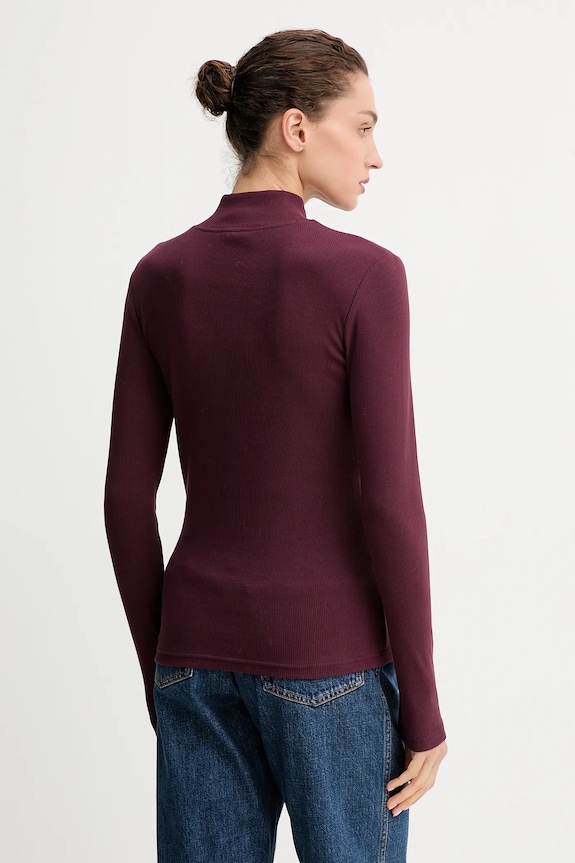 Tričko s dlhým rukávom G-Star A line slim rib mock D26905.E136 burgundské AW25