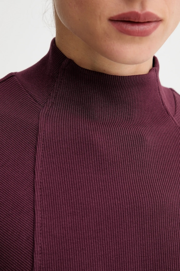 Tričko s dlhým rukávom G-Star A line slim rib mock D26905.E136 burgundské