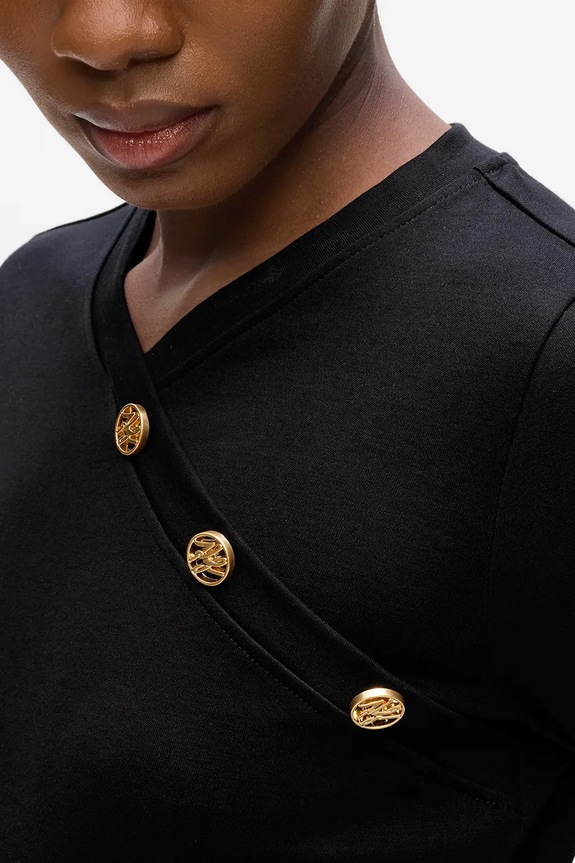 Oblečenie Bavlnené tričko s dlhým rukávom Karl Lagerfeld A4W17043 čierna