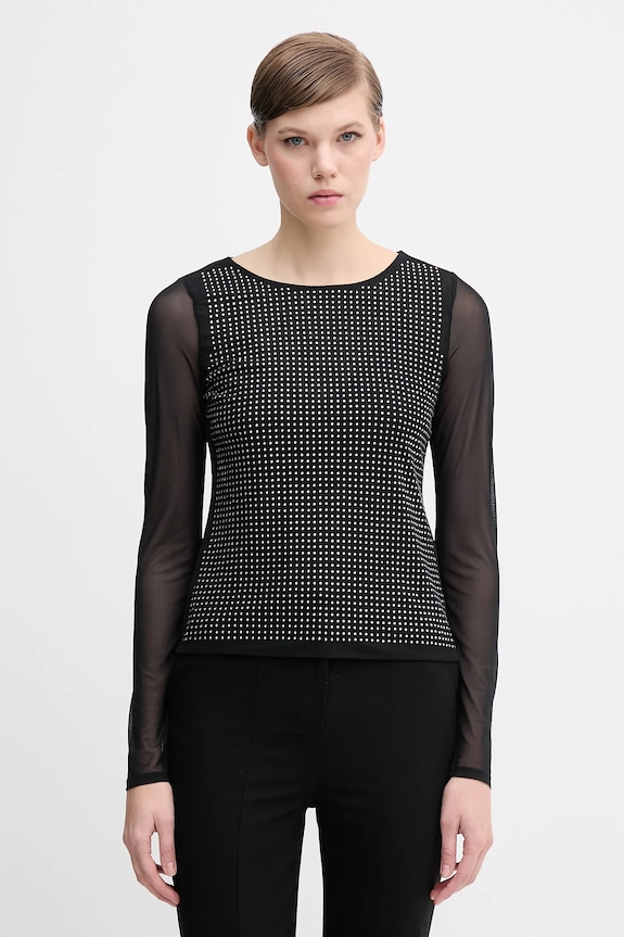 Dkny longsleeve wzorzyste czarny DJ5T1581
