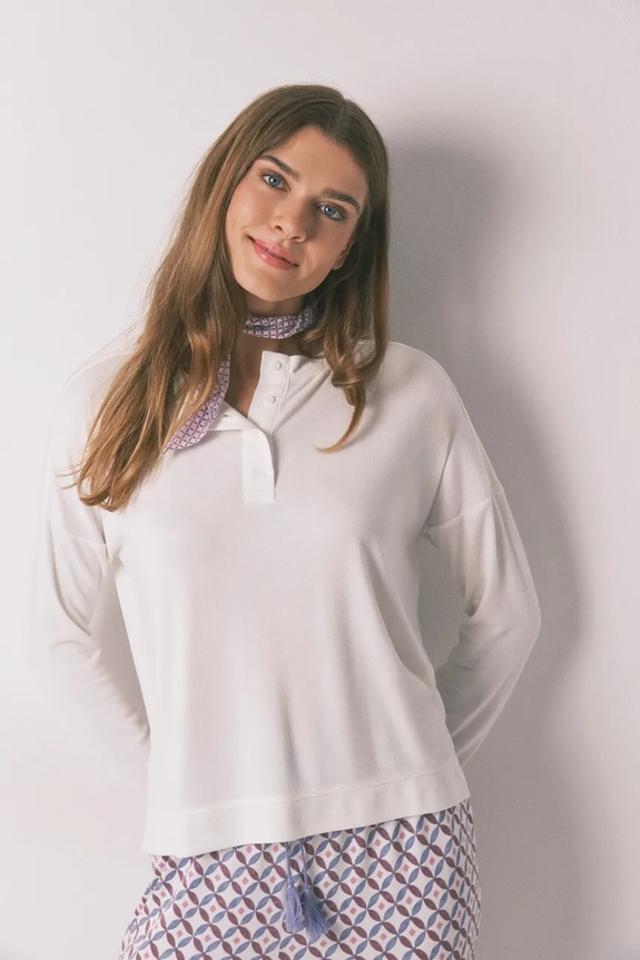 women'secret longsleeve z elastanem biały 3272290