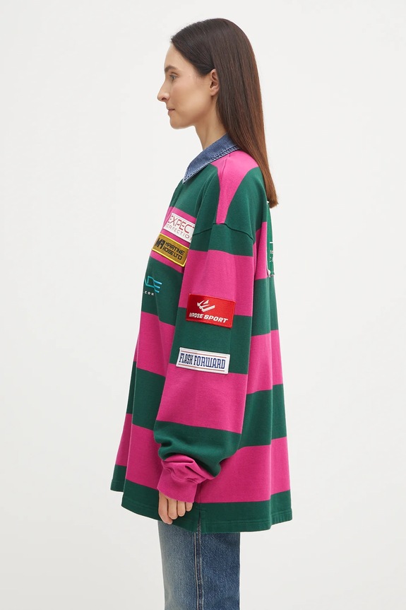 Bavlnená mikina Martine Rose Rugby Polo 672JE07605 ružová AW25