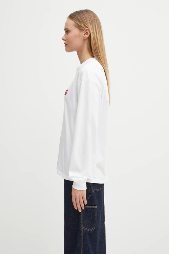 Carhartt WIP cotton longsleeve top W' L/S Heart Patch T-Shirt I035469.1WZXX white AW25