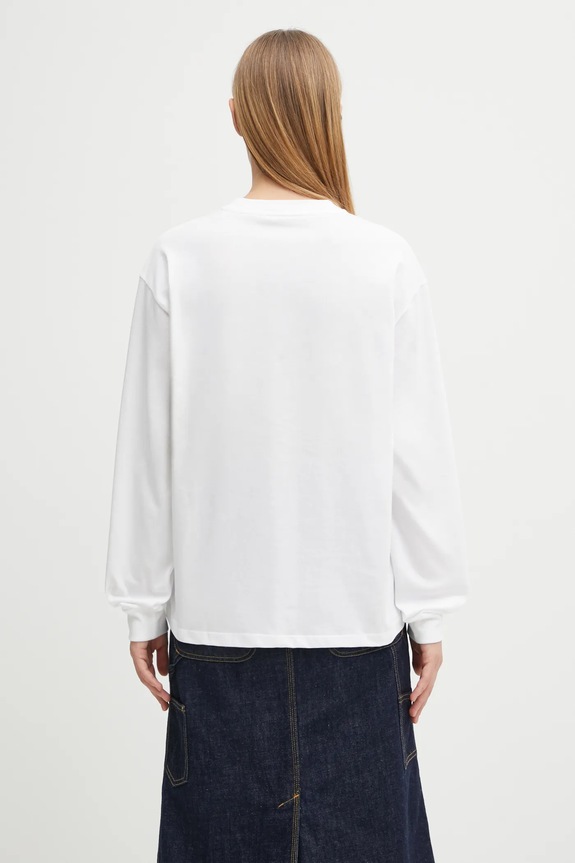 Clothing Carhartt WIP cotton longsleeve top W' L/S Heart Patch T-Shirt I035469.1WZXX white