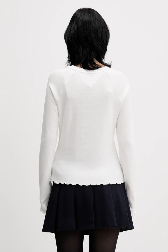 Odzież Tommy Jeans longsleeve bawełniany DW0DW22499 biały