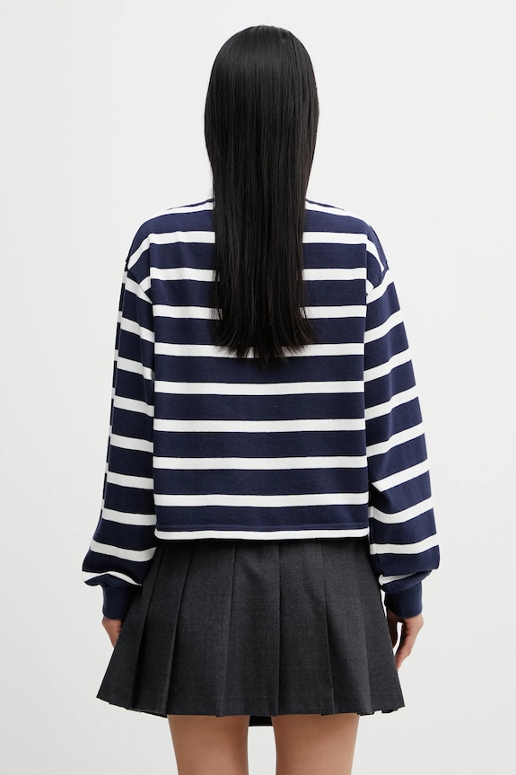 Clothing Sporty & Rich cotton longsleeve top Yale Crest Rugby ST008611300BL107 navy