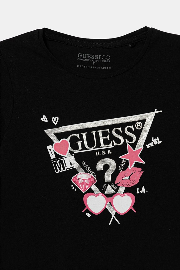 BIMBA Guess maglietta a maniche lunghe per bambini J5YI01.K6YW4.9BYA nero