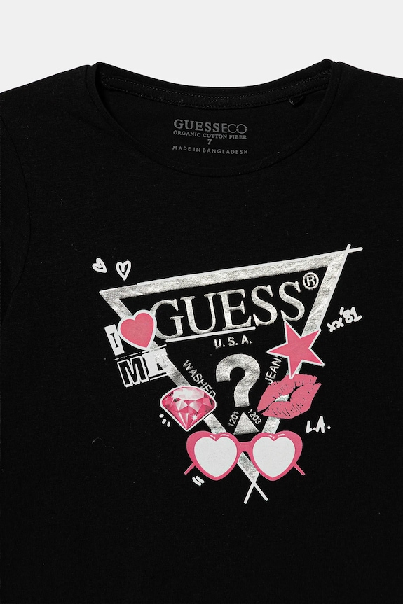 BIMBA Guess maglietta a maniche lunghe per bambini J5YI01.K6YW4.9BYA nero