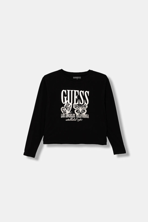 Guess longsleeve dziecięcy z elastanem czarny J5YI32.K6YW4.9BYA