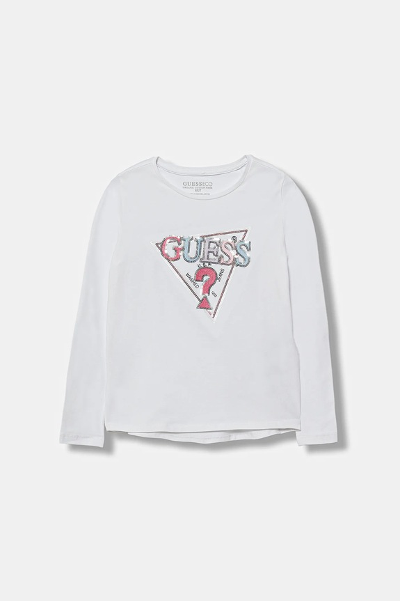 Guess longsleeve dziecięcy aplikacja biały K5YI10.K6YW4.9BYA