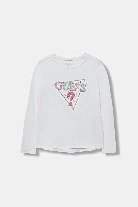 Guess longsleeve dziecięcy aplikacja biały K5YI10.K6YW4.9BYA