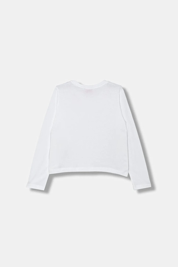Detská bavlnená košeľa s dlhým rukávom Diesel TIVALSYLS T-SHIRT J02431 biela AW25