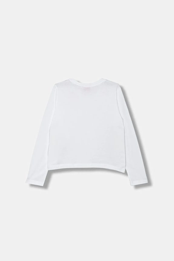 Detská bavlnená košeľa s dlhým rukávom Diesel TIVALSYLS T-SHIRT J02431 biela AW25