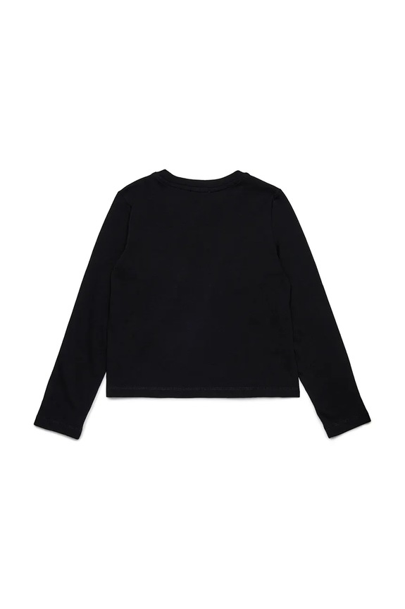 Παιδικό βαμβακερό μακρυμάνικο Diesel TIVALSYLS T-SHIRT J02431 μαύρο AW25