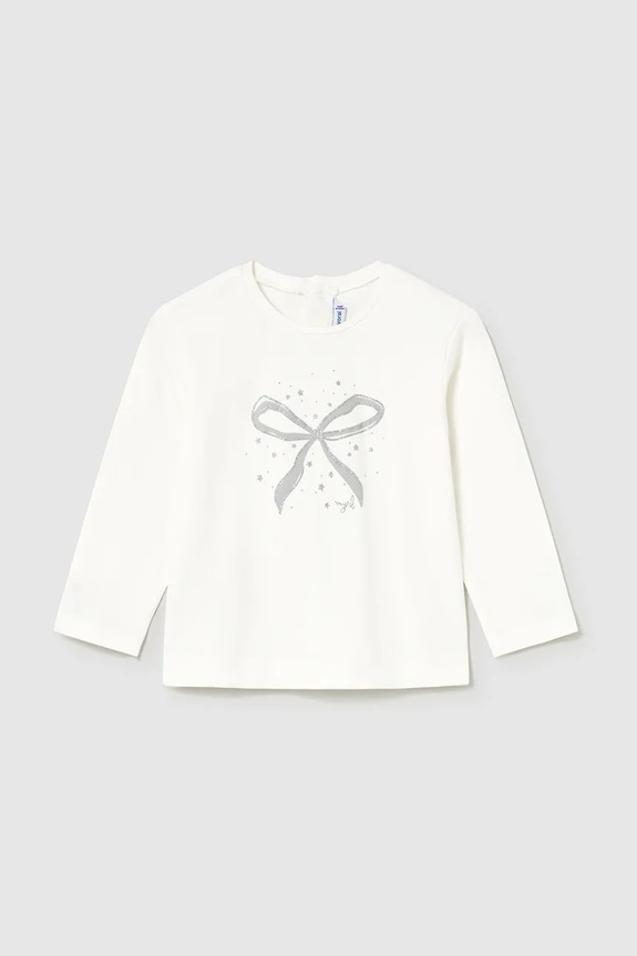 Mayoral longsleeve copii bumbac alb 116.4D.Baby.9BYA