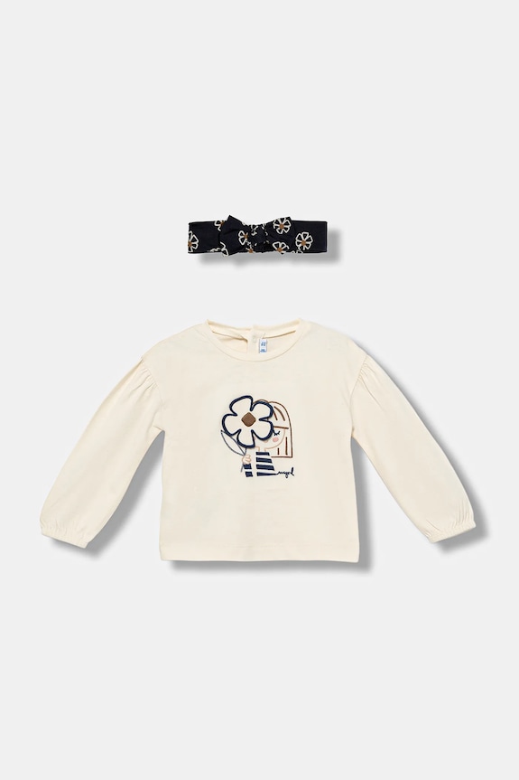 Mayoral longsleeve bawełniany 2078.4G.Baby.9BYA niebieski AW25