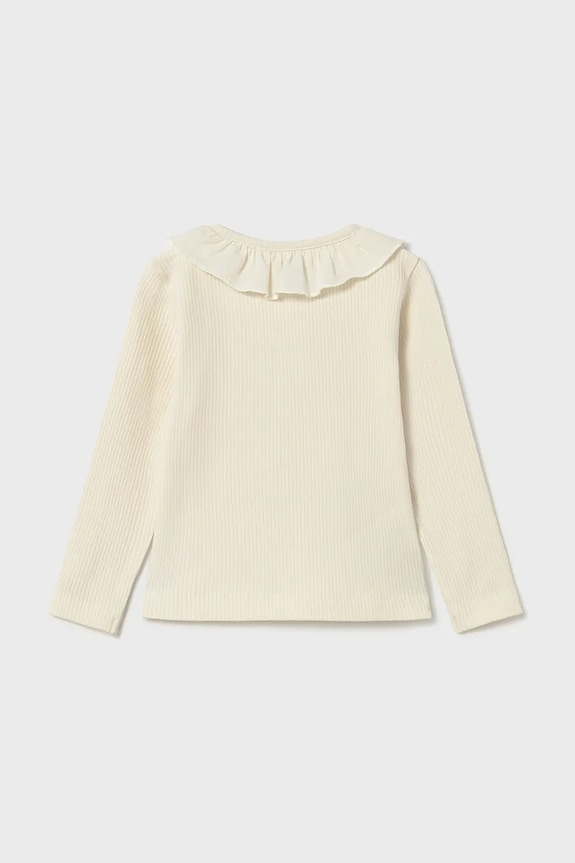 Mayoral longsleeve din bumbac pentru copii 2112.4K.Baby.9BYA bej AW25
