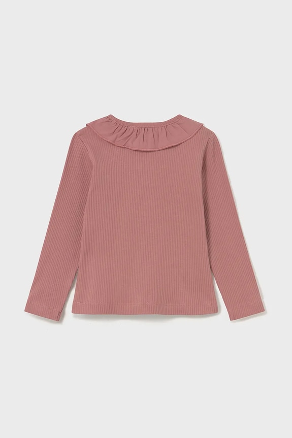 Mayoral longsleeve din bumbac pentru copii 2112.4K.Baby.9BYA roz AW25