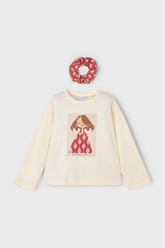 Хлопковый лонгслив Mayoral 4006.6E.Mini.9BYA красный AW25