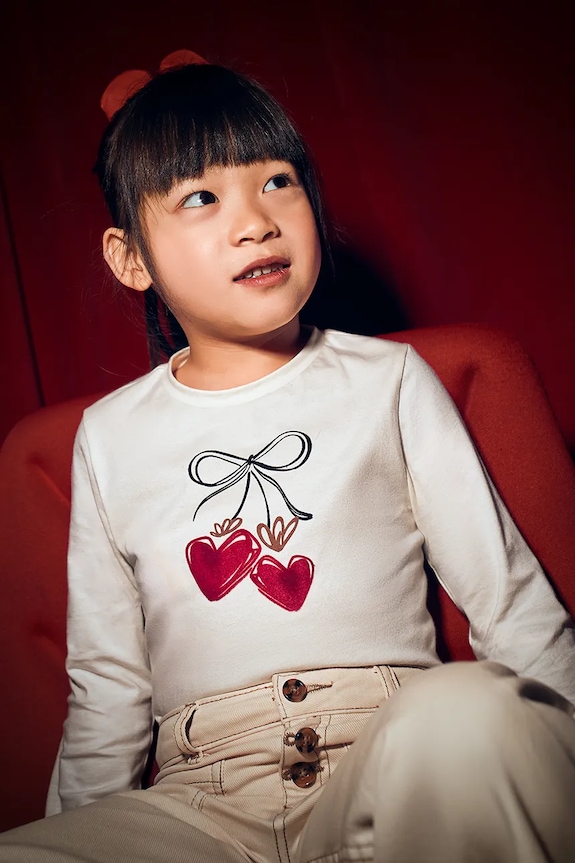 Mayoral longsleeve din bumbac bumbac rosu 4008.6F.Mini.9BYA