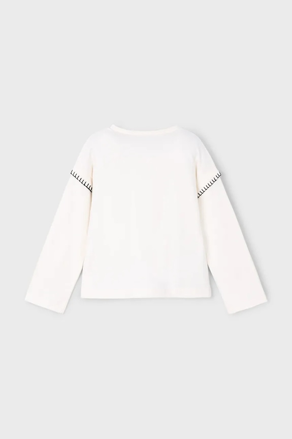 Mayoral longsleeve din bumbac 4012.6G.Mini.9BYA alb AW25