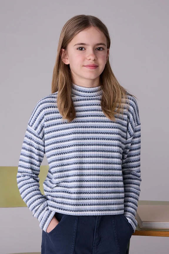 Детский лонгслив Mayoral с эластаном голубой 7016.8D.Junior.9BYA