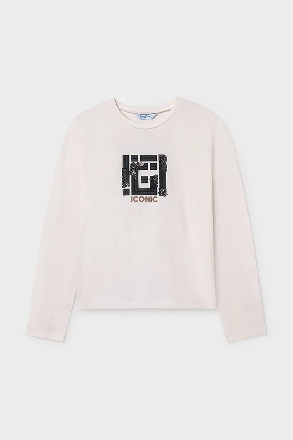 Mayoral longsleeve dziecięcy 7018.8B.Junior.9BYA biały AW25
