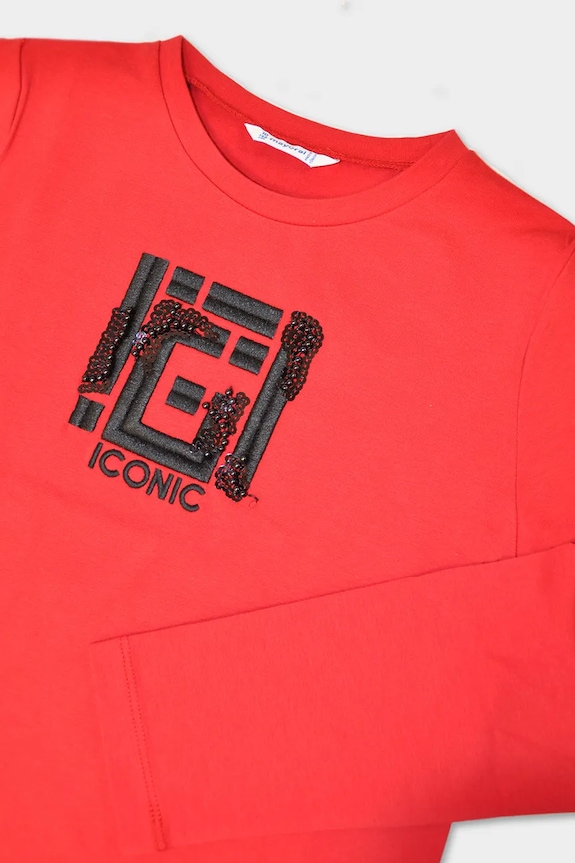 Dziewczynka Mayoral longsleeve dziecięcy 7018.8B.Junior.9BYA czerwony