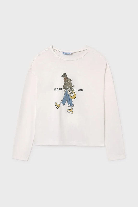 Дитячий лонгслів Mayoral 7019.8C.Junior.9BYA білий AW25