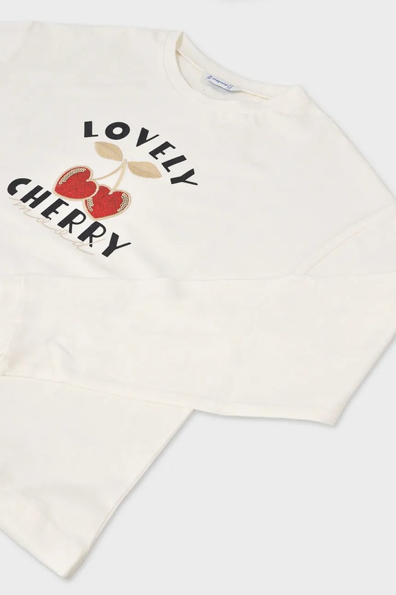 Pamučna majica dugih rukava Mayoral bež 7021.8E.Junior.9BYA