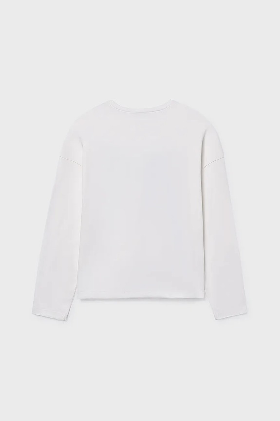 Dječja pamučna majica dugih rukava Mayoral 7023.8G.Junior.9BYA bijela AW25