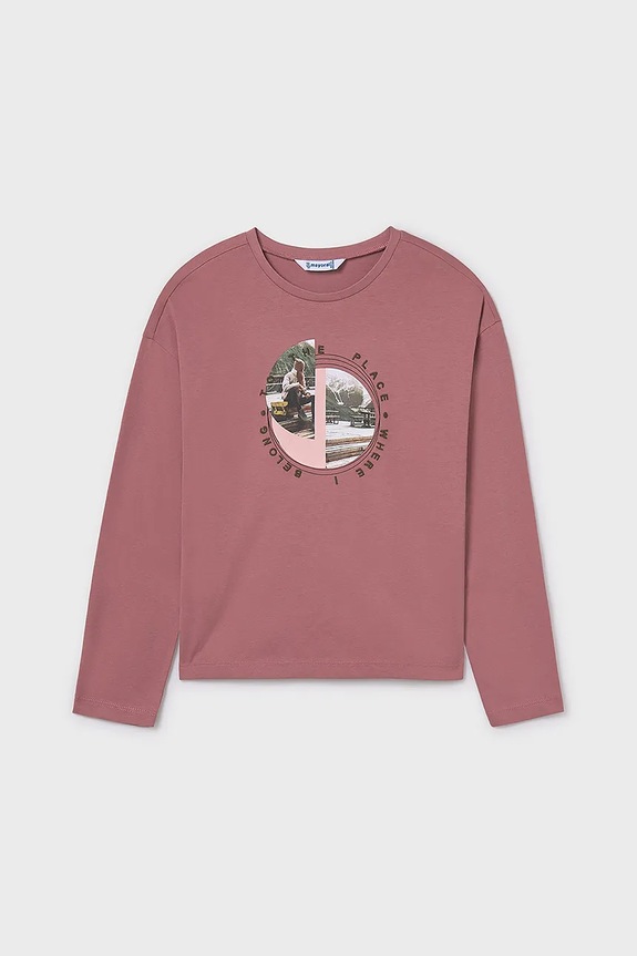 Παιδικό βαμβακερό μακρυμάνικο Mayoral 7023.8G.Junior.9BYA ροζ AW25