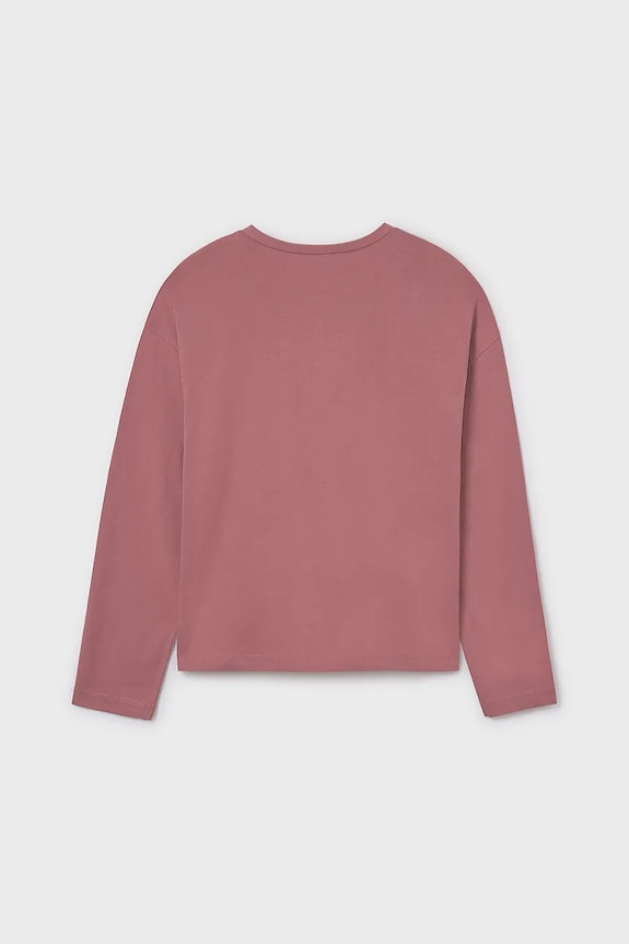 Djevojčice Dječja pamučna majica dugih rukava Mayoral 7023.8G.Junior.9BYA roza