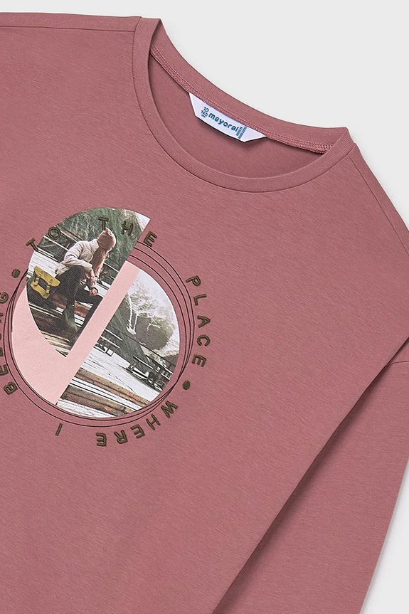 Παιδικό βαμβακερό μακρυμάνικο Mayoral ροζ 7023.8G.Junior.9BYA