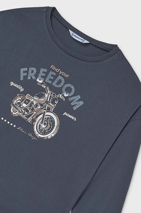 Dječja pamučna majica dugih rukava Mayoral plava 7023.8G.Junior.9BYA