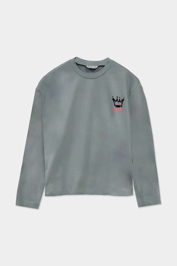 Βαμβακερή μπλούζα με μακριά μανίκια Mayoral 7025.8H.Junior.9BYA τιρκουάζ AW25