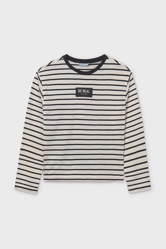 Dječja pamučna majica dugih rukava Mayoral 7027.8K.Junior.9BYA crna AW25