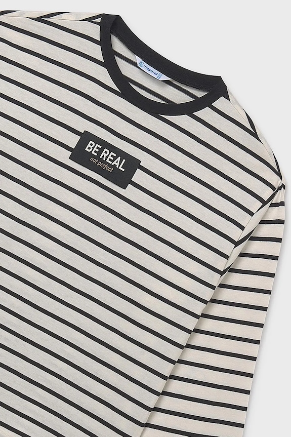 Dječja pamučna majica dugih rukava Mayoral crna 7027.8K.Junior.9BYA