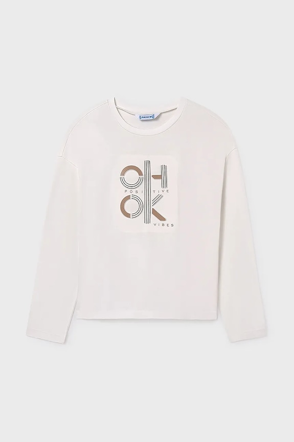 Mayoral longsleeve dziecięcy 7028.8K.Junior.9BYA beżowy AW25