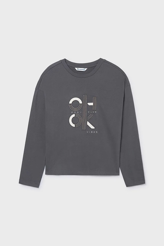 Mayoral longsleeve dziecięcy okrągły turkusowy 7028.8K.Junior.9BYA