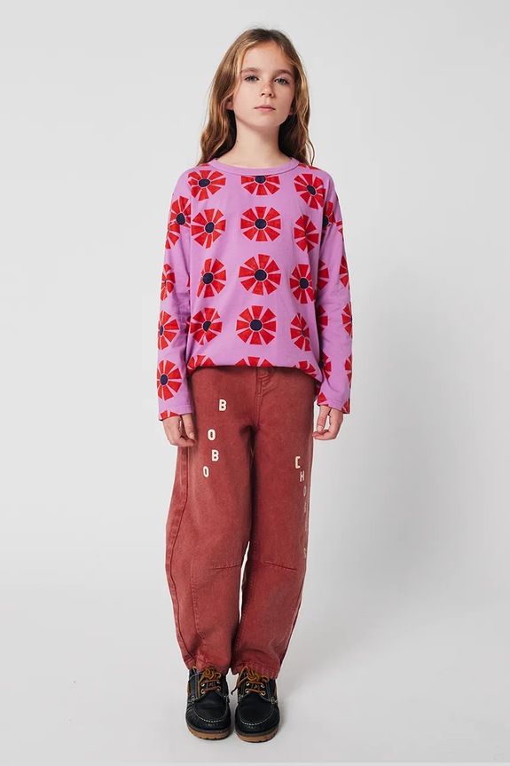 Bobo Choses longsleeve bawełniany dziecięcy Kaleidoscope 225AC011 fioletowy
